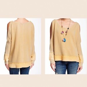 💕NWT FREE PEOPLE DANDELION PULLOVER GOLD XS***